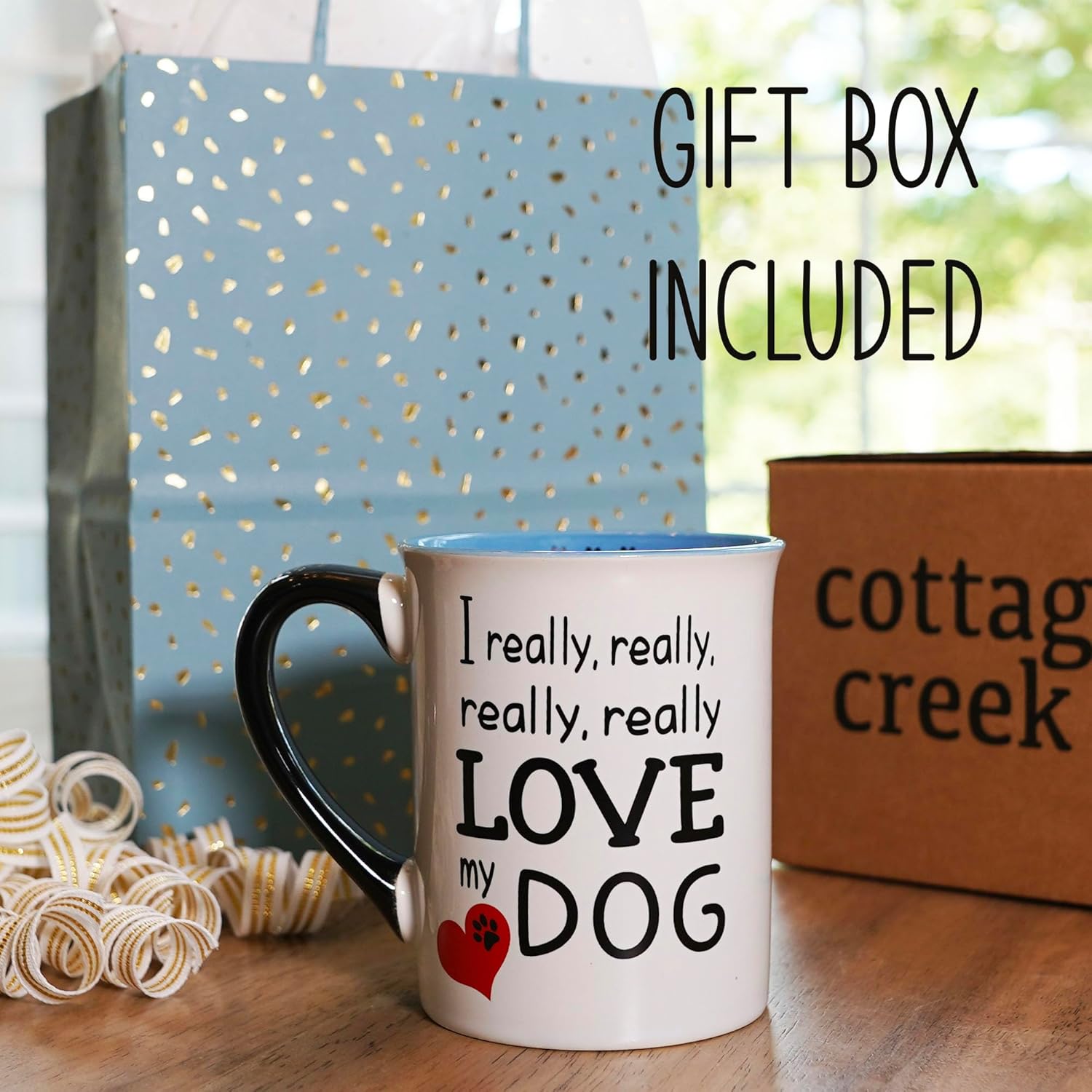 Cottage Creek Coffee Cups | I Really, Really Love My Dog 16oz Ceramic Coffee Mug | Ideal I Love My Dog Gifts for Women, Men | Funny Gifts for Mom, Dad, Girlfriend, Boyfriend - Image 4