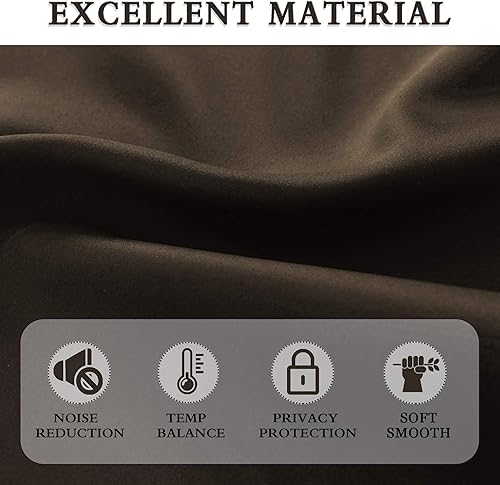 Miniatura 5 de DONREN, paneles de cortinas opacas con aislamiento térmico y dobladillo para cortinero, cortinas para sala de estar (52 pulgadas de ancho x 72