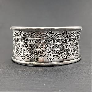 81stgeneration Hill Tribe Silver Wide Cuff Bangle With