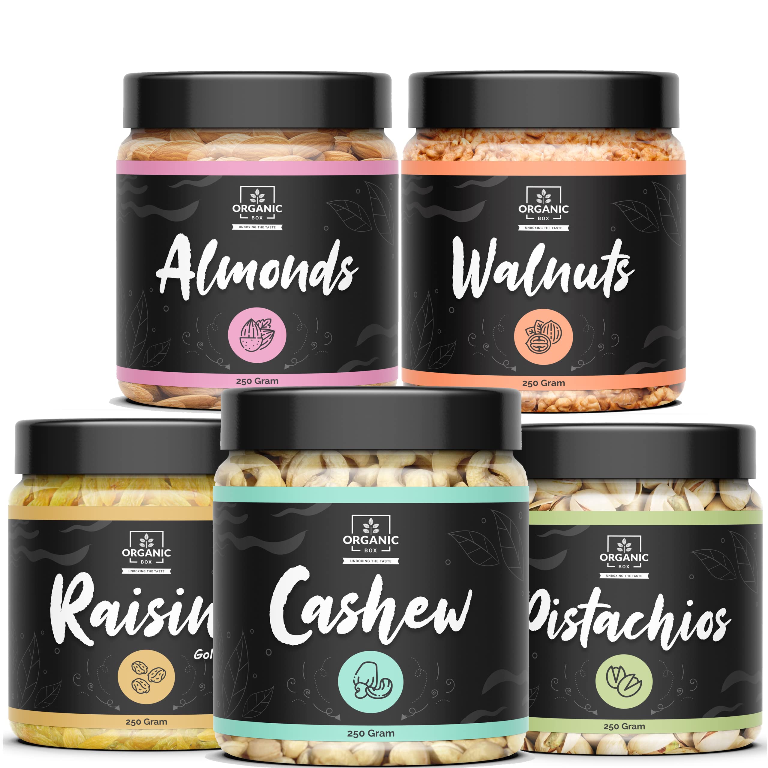 Organic Box Dry Fruits Combo Pack of Almonds, Cashews, Pistachios, Raisins (250 gm Each) and Walnuts Without Shells (175gm) - 1.175 Kg. - Diwali Gift Pack (B09HQNHY49) Amazon Price History, Amazon Price Tracker