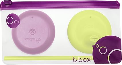 b.box HOME & GARDEN b.box Universal Silicone Sippy Lid & Straw Top Travel Pack | Fits Most Standard Cups Turning Them into a Sippy Cup or Cup with Straw | Color: Passion Splash | 1 Sippy Cup Lid & 1 Lid with Straw