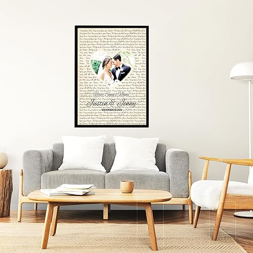 Vista 118 de Cartel de letras de canción de regalo personalizado para esposo, letras personalizadas y foto de pareja Wallart Letras de canciones de Wallart, arte