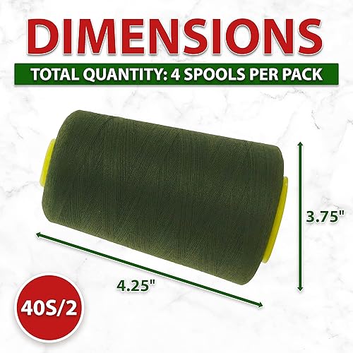 Vista 49 de Mandala Crafts - Hilo de coser multiusos de poliéster para máquina de coser de sarga, sobrehilado, acolchado Beige