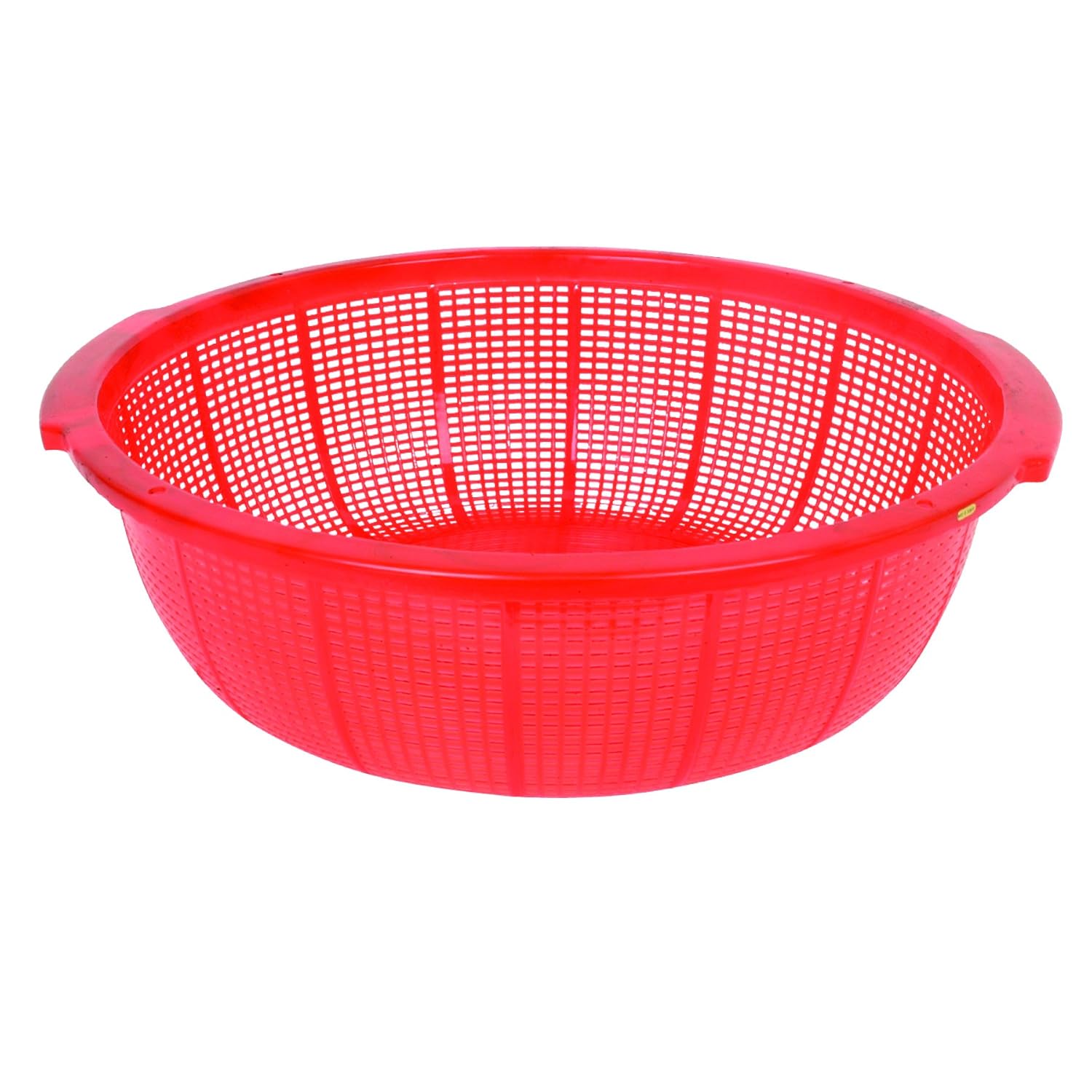 Thunder Group PLFP001 Fish Basket, 18-1/2" Dia., Perforated, Stackable, Molded-in Handles, Plastic, RED