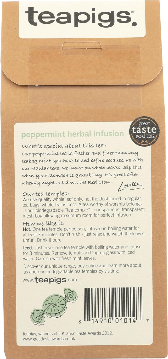 Teapigs Peppermint Leaves Tea Bags Made with Whole Leaves , 15 Count (Pack of 1)