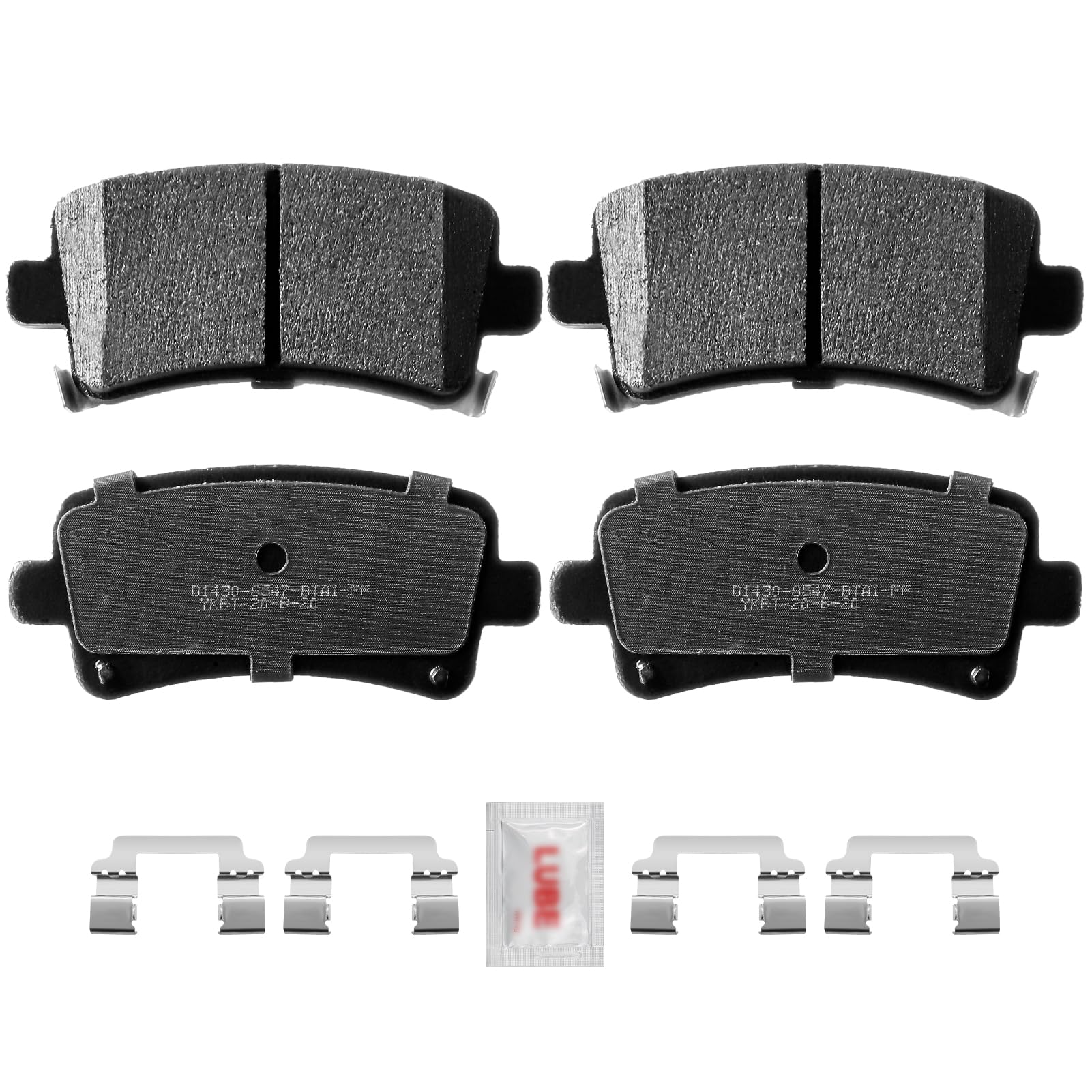 Rear Ceramic Brake Pads Kit W/ Hardware For Buick Lacrosse, Regal, Chevy Impala, Malibu – Detroit Axle (6-Piece Bundle)