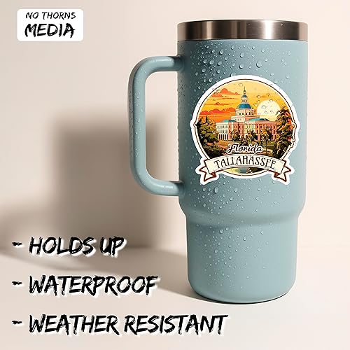 Miniatura 2 de Tallahassee - Calcomanía de vinilo de campamento de aventura de Florida, pequeña, impermeable, para botella de agua, taza, libro de pasaportes,