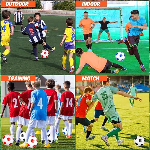 Miniatura 5 de Jenaai 24 pelotas de fútbol con bombas a granel para jóvenes, desinfladas, tamaño oficial, para adolescentes, adultos, niños, interiores,