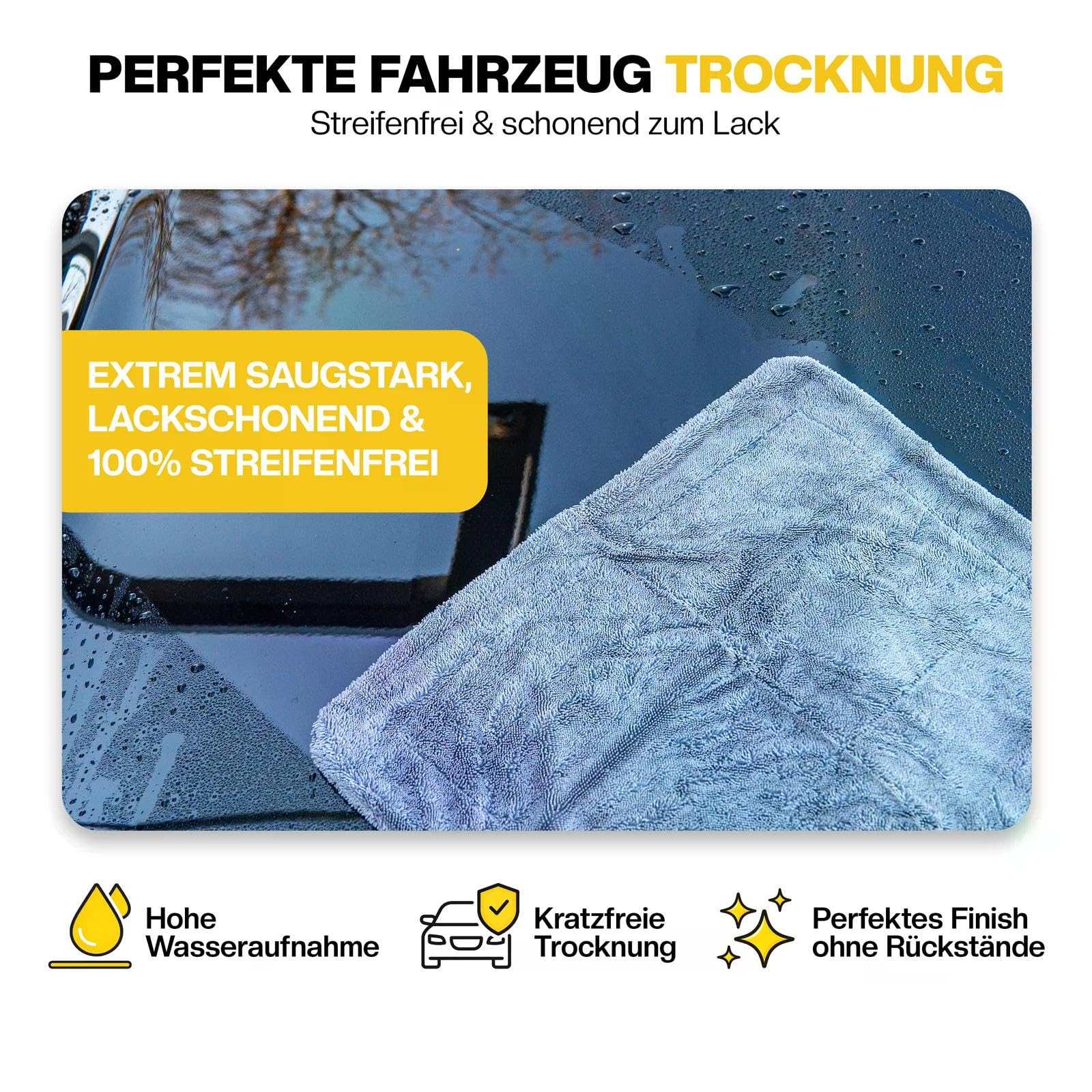 ShinyChiefs Auto Pflege System Basic Plus Pro | Premium Autopflege Set mit 2-Eimer-Methode, Wax Shampoo, Vorreiniger, Felgenreiniger & Trockentuch