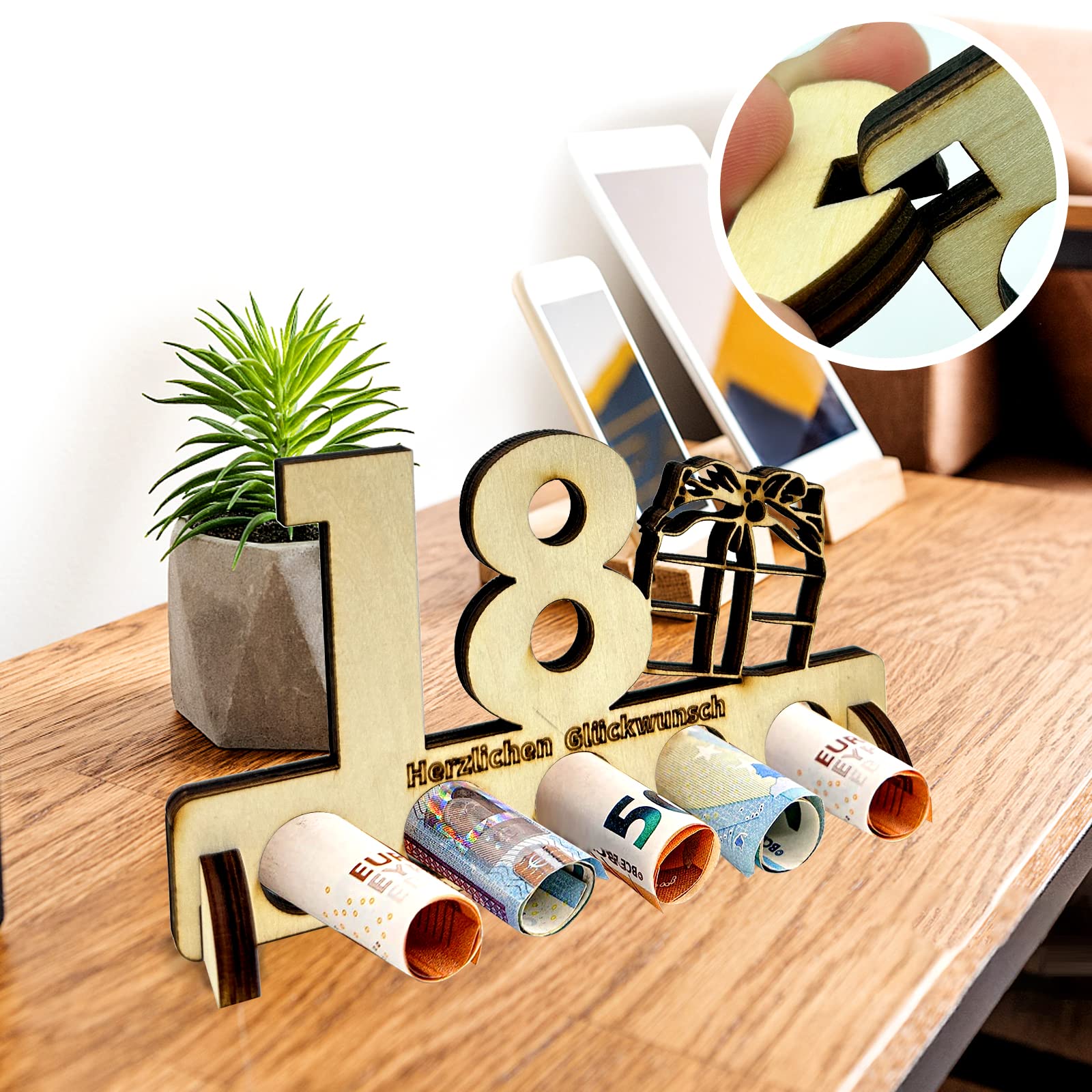 Regalo in denaro per il 18compleanno in legno, regali in denaro per il 18 compleanno, regalo per il 18compleanno, regali in legno per amici/famiglia, regali creativi in ​​denaro per l'anniversario