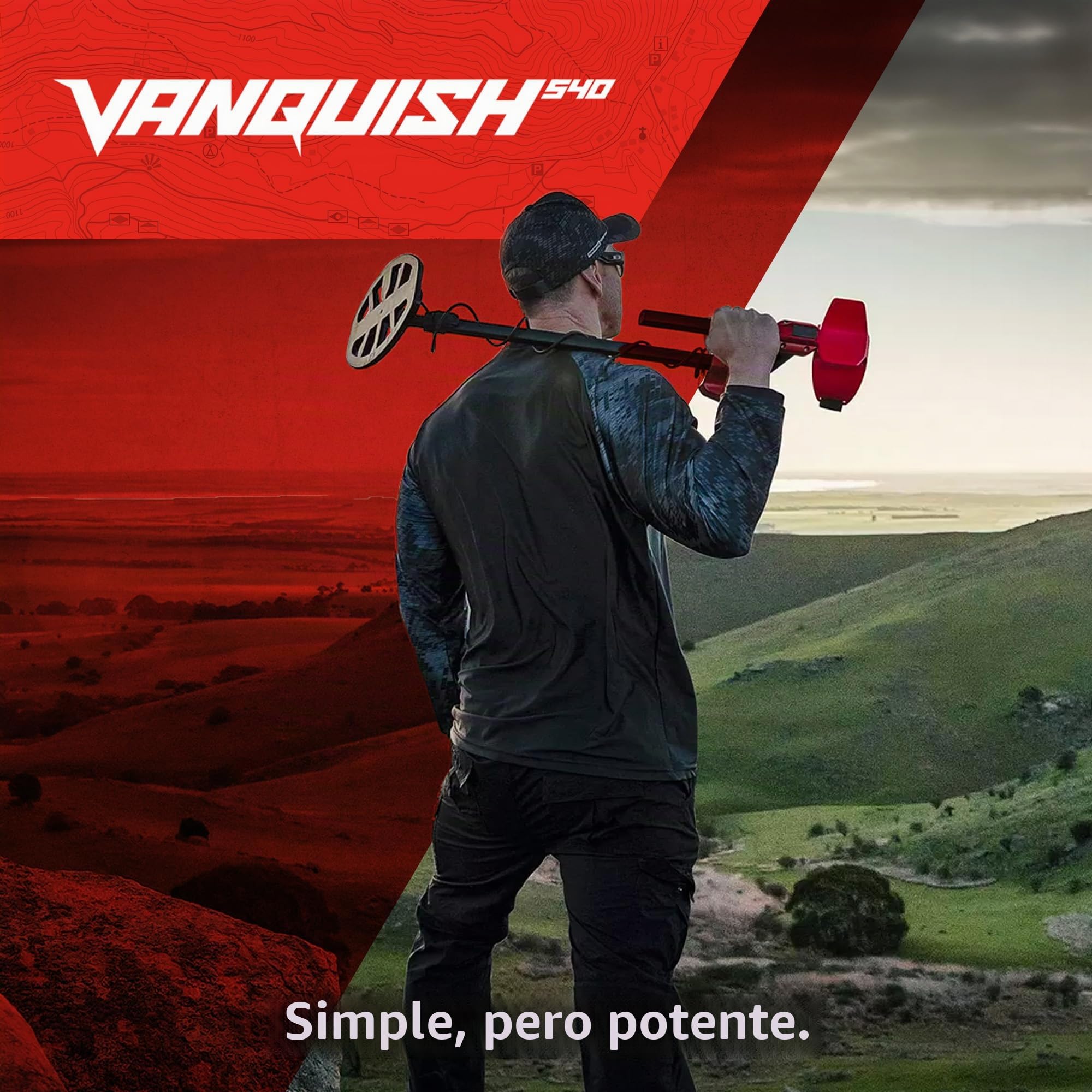 Minelab Vanquish 540 - Detector de Metales multifrecuencia para Adultos con sesgo de Hierro y Bobina Impermeable Doble D V12 de 12 x 9 Pulgadas (4 Modos de detección, Auriculares con Cable y Cubierta