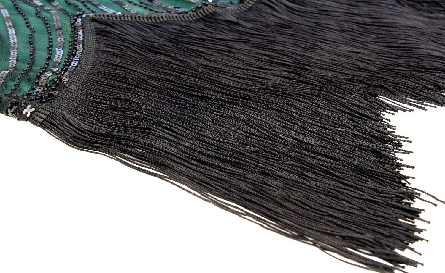 Letter Love Womens Vintage Lace Fringed Gatsby 1920s Cocktail Dress with 20s Accessories Set - Image 5