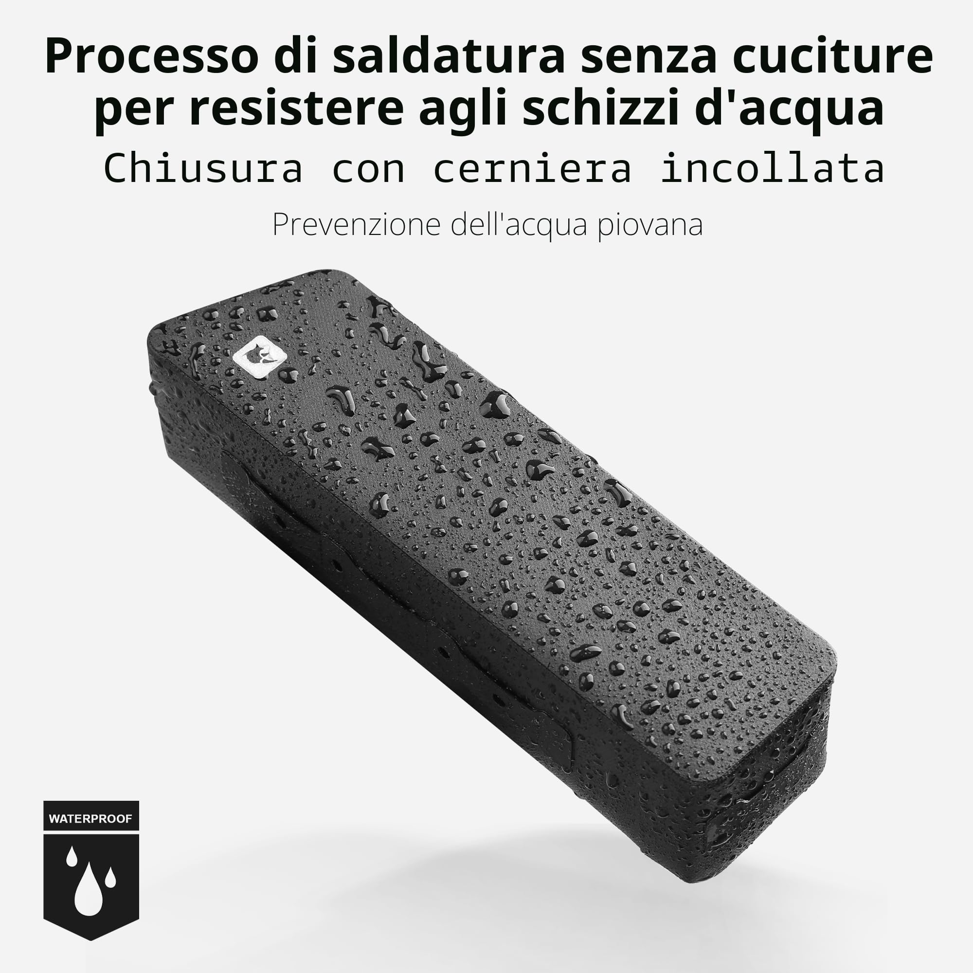 Rhinowalk Borsa del telaio della bicicletta con cerniera, impermeabile e stabile, borsa da bicicletta professionale, accessori da ciclismo per mountain bike e bici da strada, nero