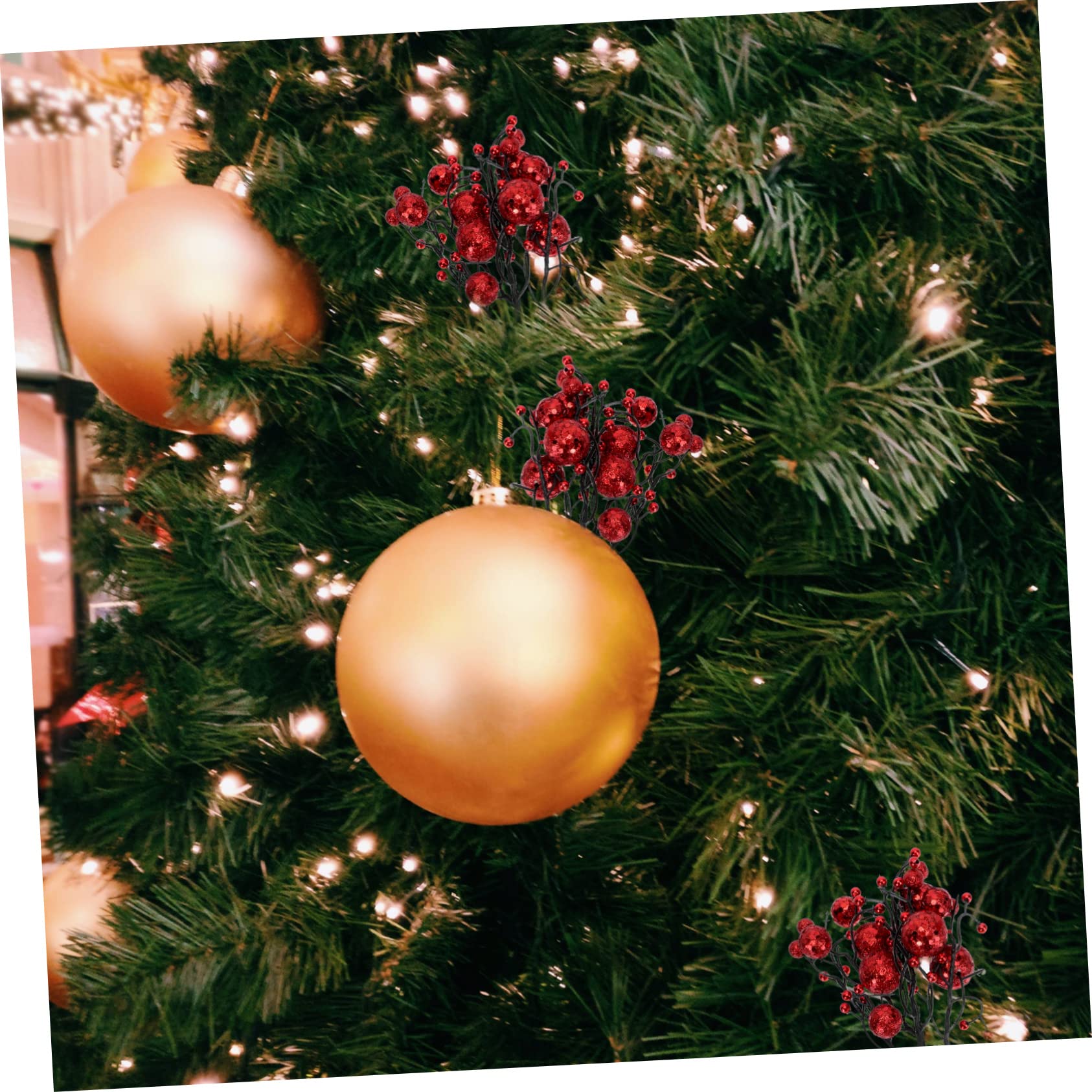 Abaodam 30piezas Ramas Artificiales De Rojas para Decoración Navideña De Accesorios para y Adornos De Árbol para Fiestas y Decoración De Hogar