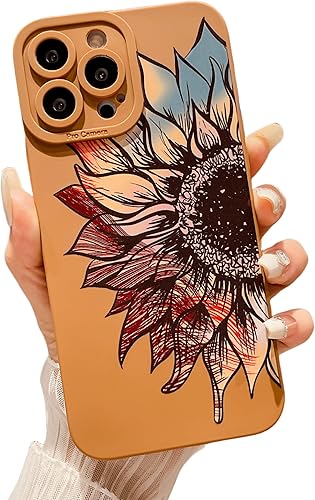 Miniatura 10 de LY&SASIF Funda de teléfono para iPhone 13 para mujeres y niñas, bonito diseño floral estético, diseño floral, girasol, diseño bohemio, funda de