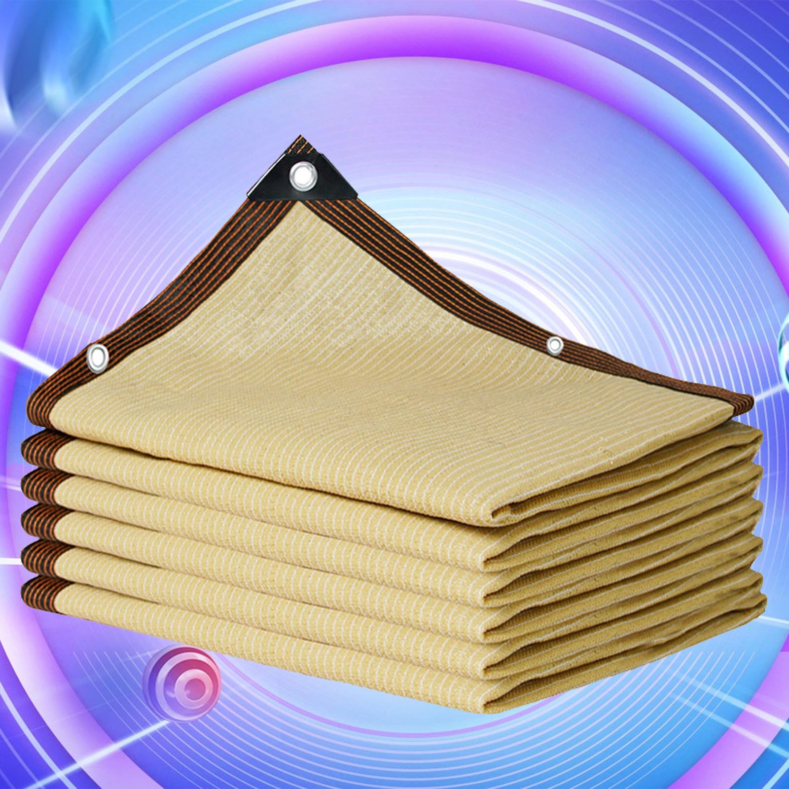 Voile d'ombrage rectangulaire contre la chaleur toile beige 3x3