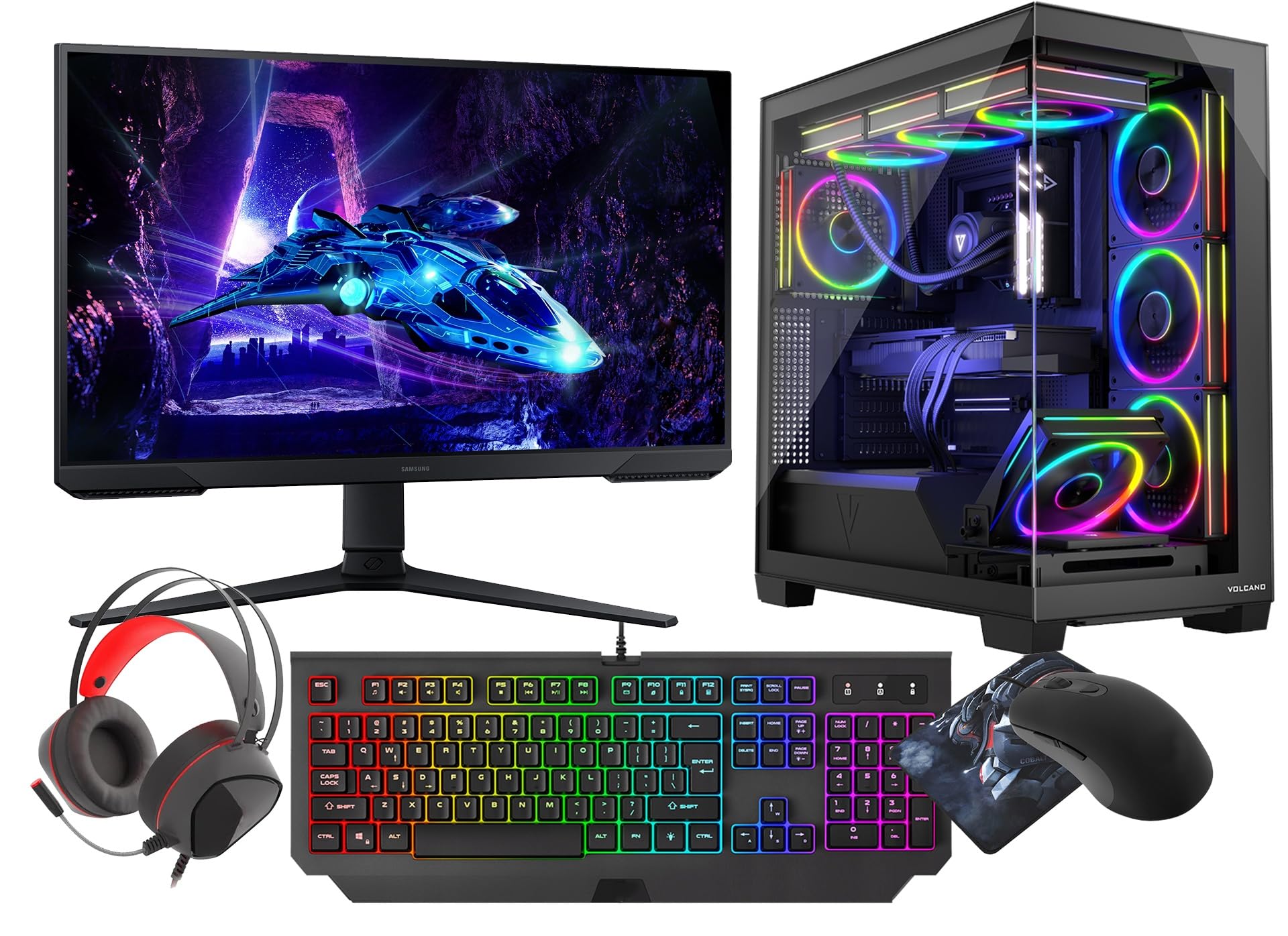 VIST Gaming PC Ryzen 7 8700F AIO RTX 5070 32GB SSD 1TB W11 WiFi BT LCD 24" 180Hz DLSS 4