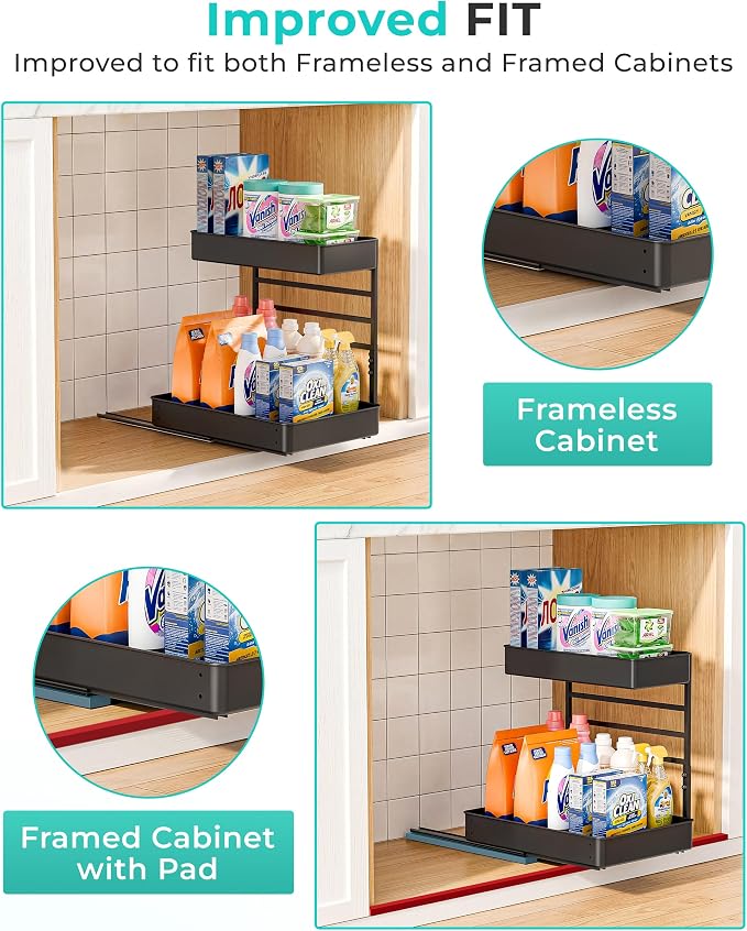 Organizador metálico ajustable con 2 niveles para baño y cocina miniatura 9