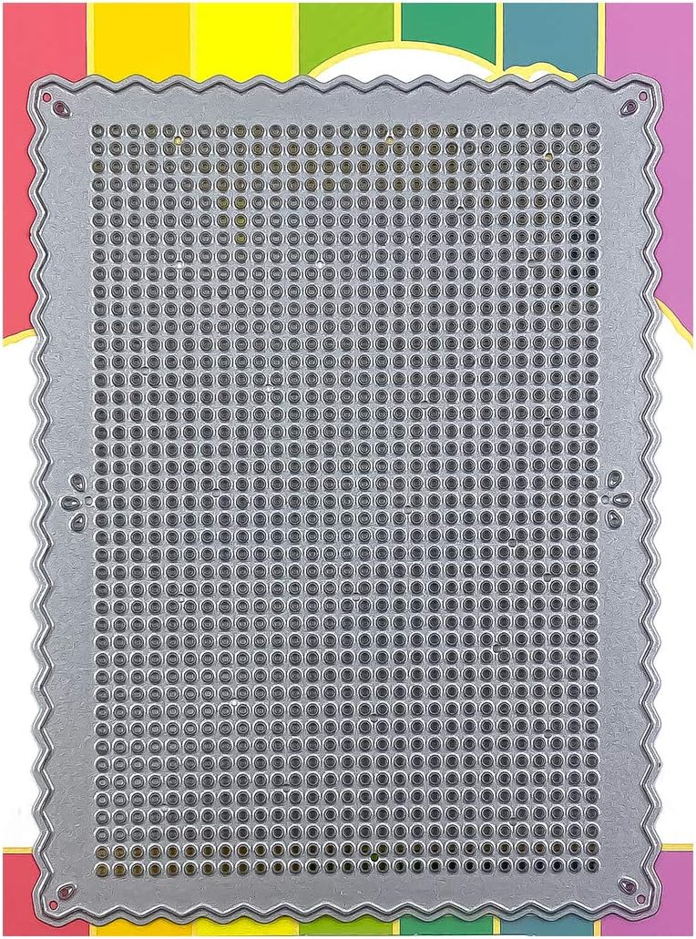 Waffle Flower Stitchable Pinking Rectangle Die - Craft Cutting Die to Perforate Paper with 10-ct Aida Equivalent Gridded Holes for Cross-Stitching and Embroidery. Pinking Rectangle