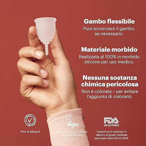 Miniatura 2 de OrganiCup Copa menstrual  Tamaño Mini  Respetuoso del medio ambiente Solución de período reutilizable  Superior a almohadillas y tampones  Adecuado