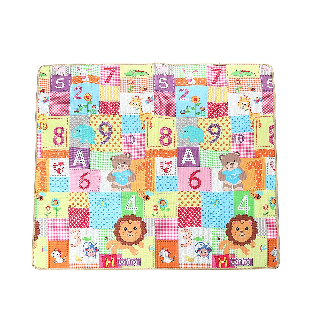 🛒 Flash Sale 79''x71''x0.5'' Double-Sided Crawling Mat Baby Toddlers Infant Waterproof Portable Thick Playmat Area Rugs Play Mat Floor Carpet Drawing Alphabet Figures Animals Pattern (Gray)