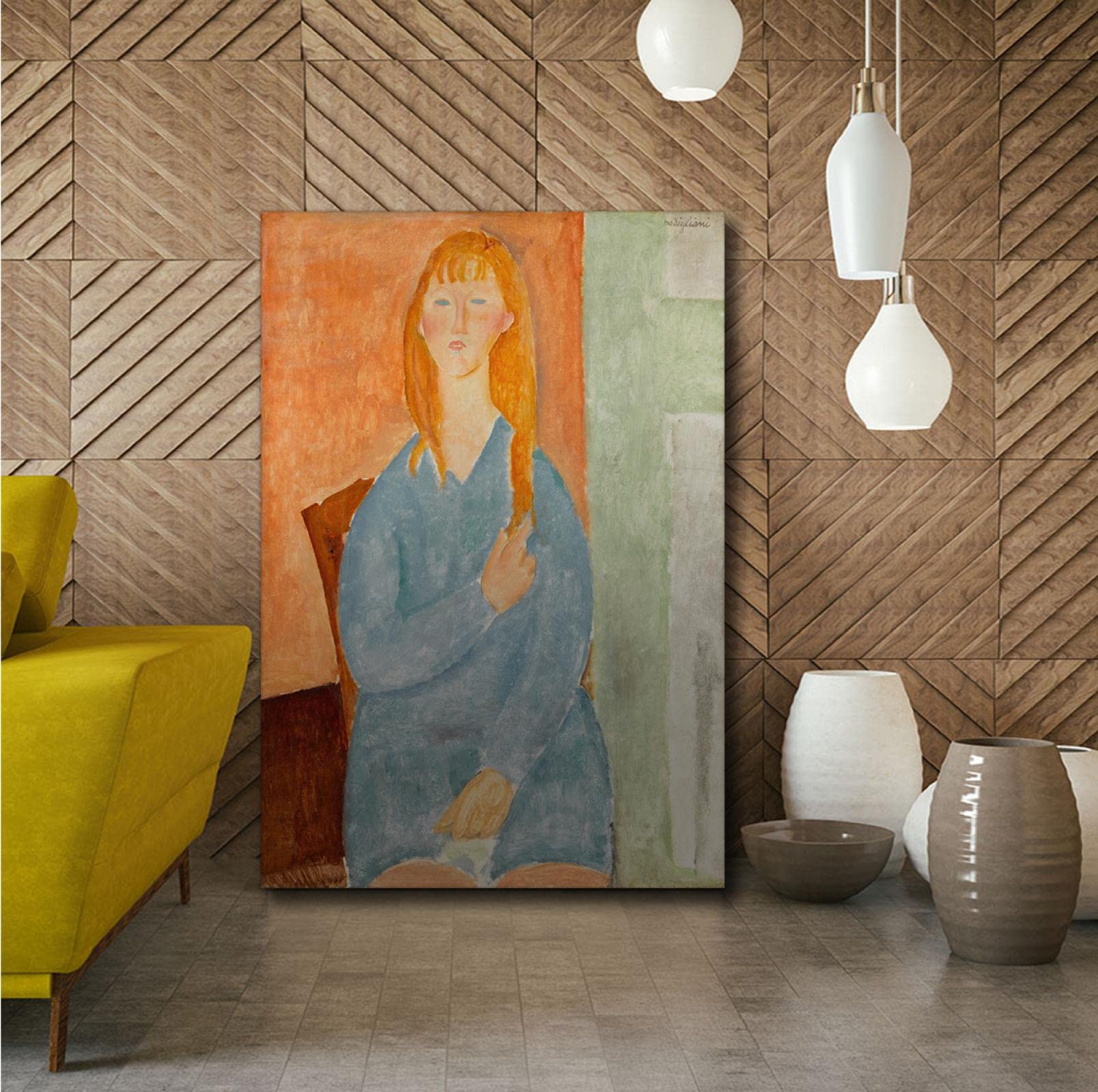 絵画：アメデオ・モディリアーニ「横向きで座っているジャンヌ