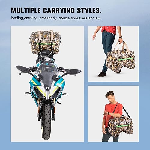 Miniatura 7 de WILD HEART Bolsa de cola seca de motocicleta 70L50L con correas de cuerda y bolsillo interior PVC impermeable 500D para viajes, motocicleta y así