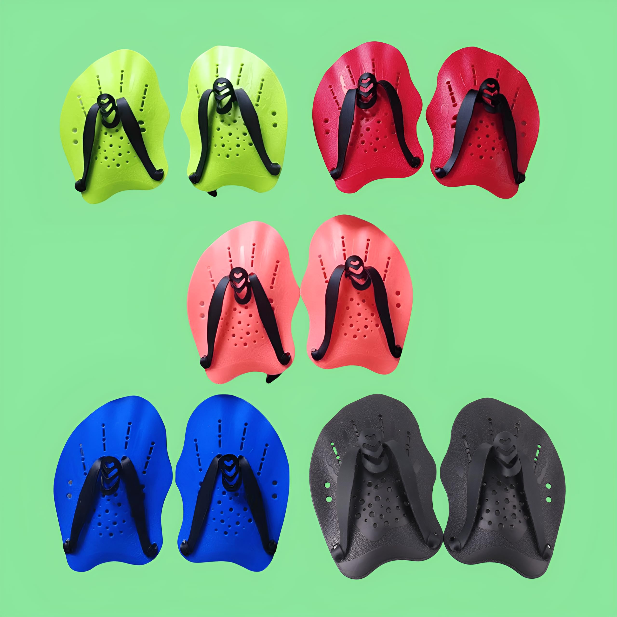 THE MORNING PLAY Morex Swim Hand Paddles Swimming Training Paddles with Adjustable Straps Swimming Fins Hand Paddles Gloves for Swim Training Water Resistance (Blue, S-Youth) 2