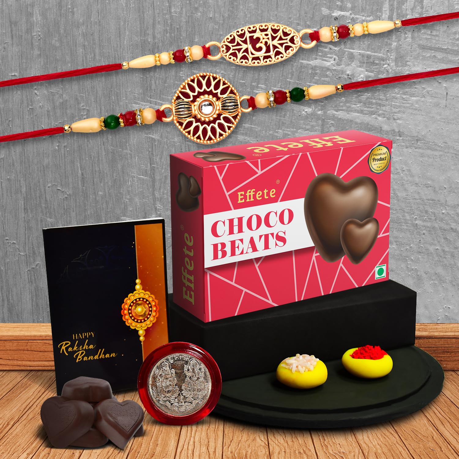 Oblivion Rakhi Combo Gift Brother Center Filled Chocolate | Golden Color Stone Rakhi | Rakhi Gift Brother/Sister | Bracelet Rakhi | Rakhi Set Of 2| Greeting Card,Roli-Chaval,Coin(K2_509+510_Cb32) (B0B5N23LV6) Amazon Price History, Amazon Price Tracker