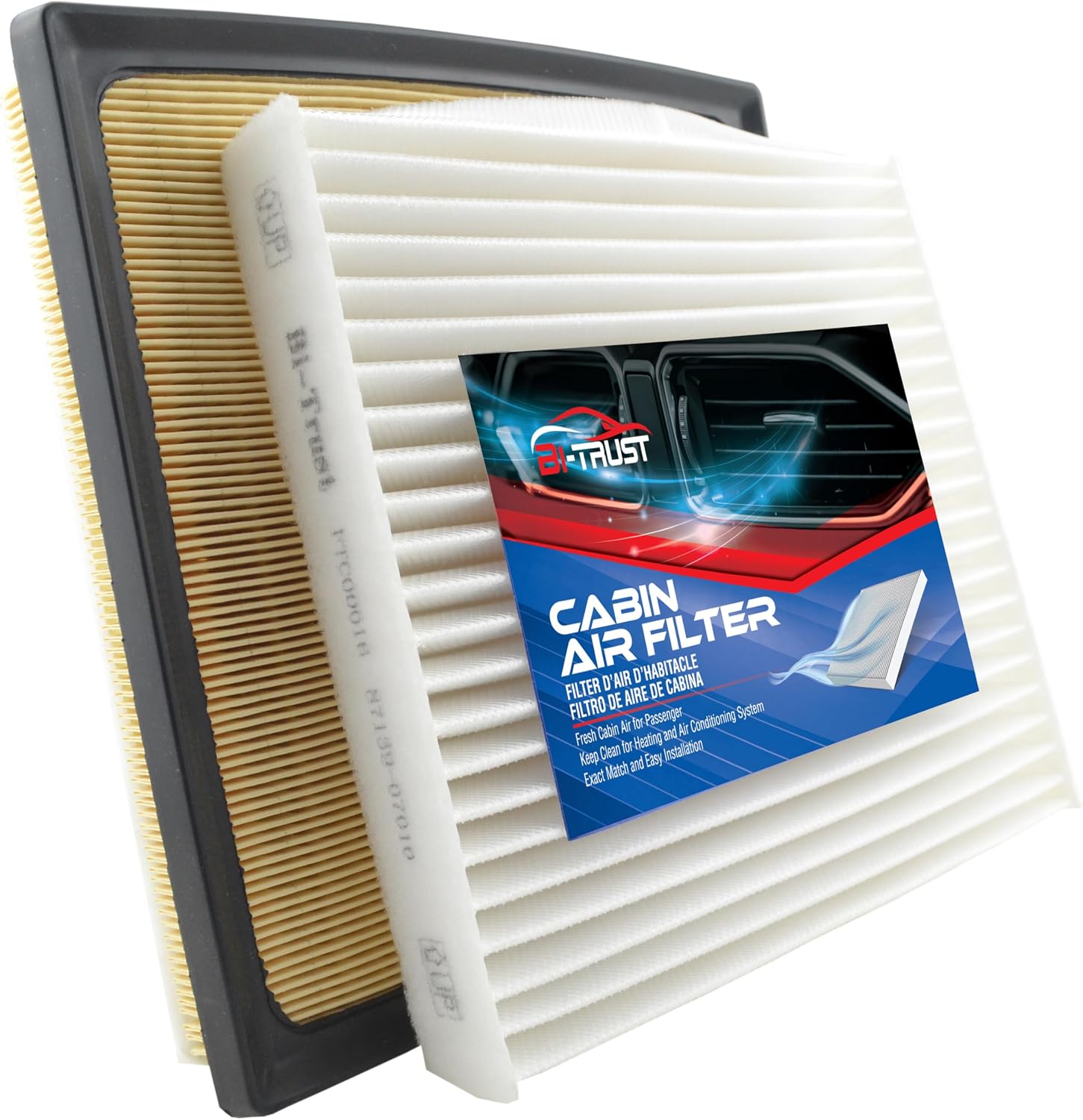 Engine and Cabin Air Filter Combo Compatible with Lexus RX450H 2010-2015, for Toyota Highlander 2011-2016 V6 3.5L, Synthetic Media Engine Filter and Electrostatic Cabin Filter, Replaces 87139-02020