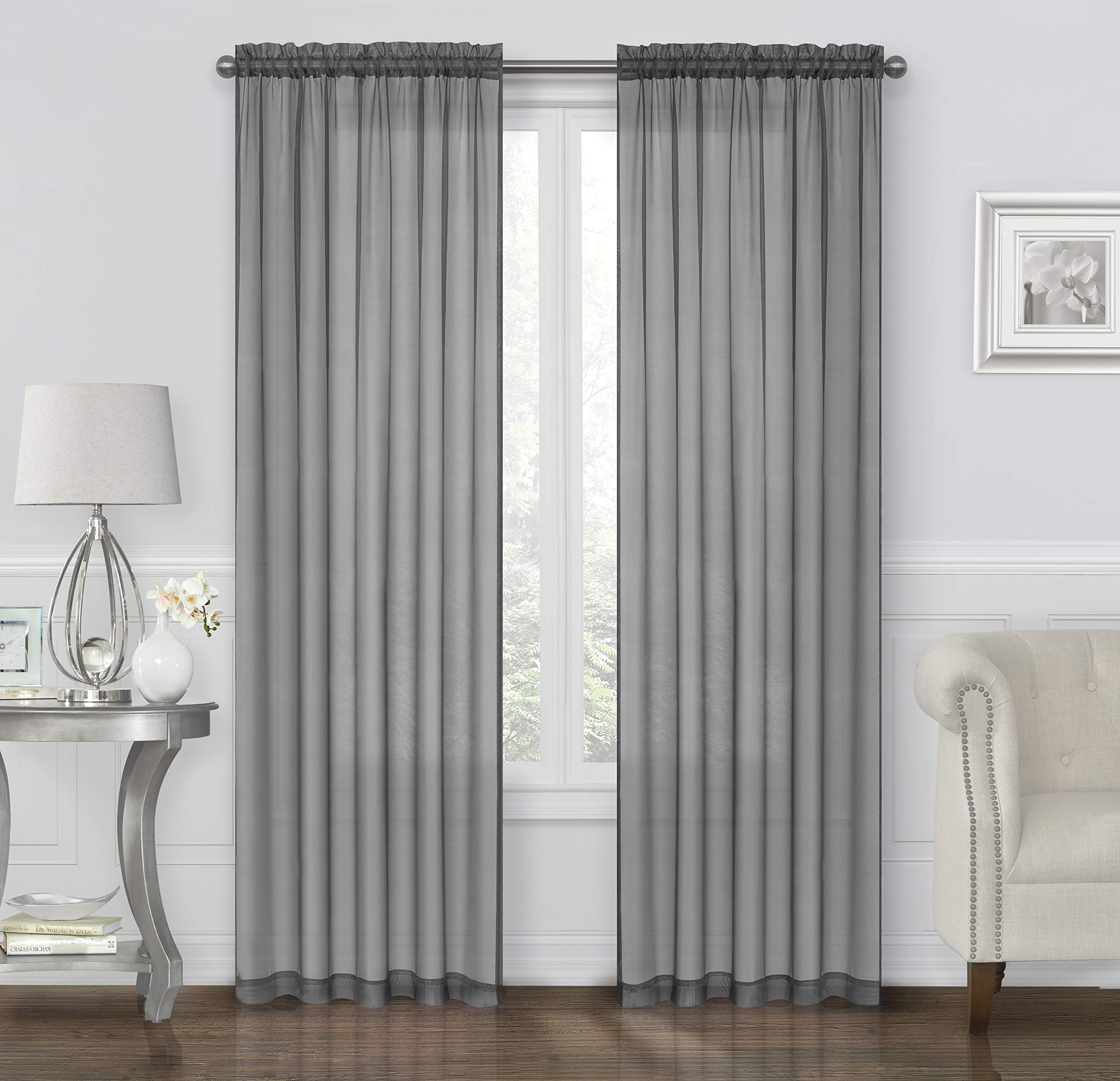 Dark Grey Sheer Curtains Curtains & Drapes 2023