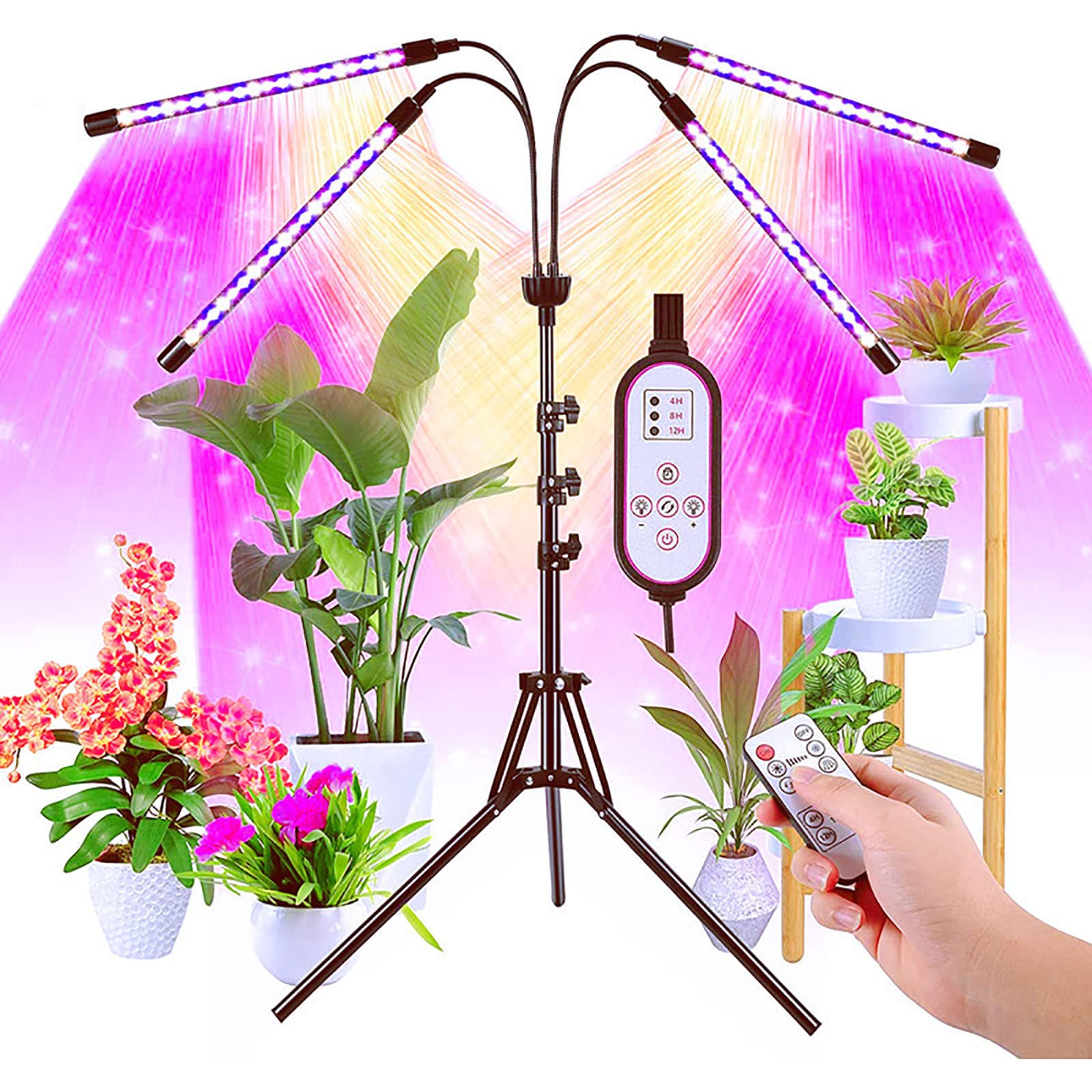 Lampes de culture pour plantes d'intérieur – Lampe de culture LED, lampes de culture de plantes, lampe de croissance de plantes, lampe de croissance avec support, lampes de croissance de plantes à s