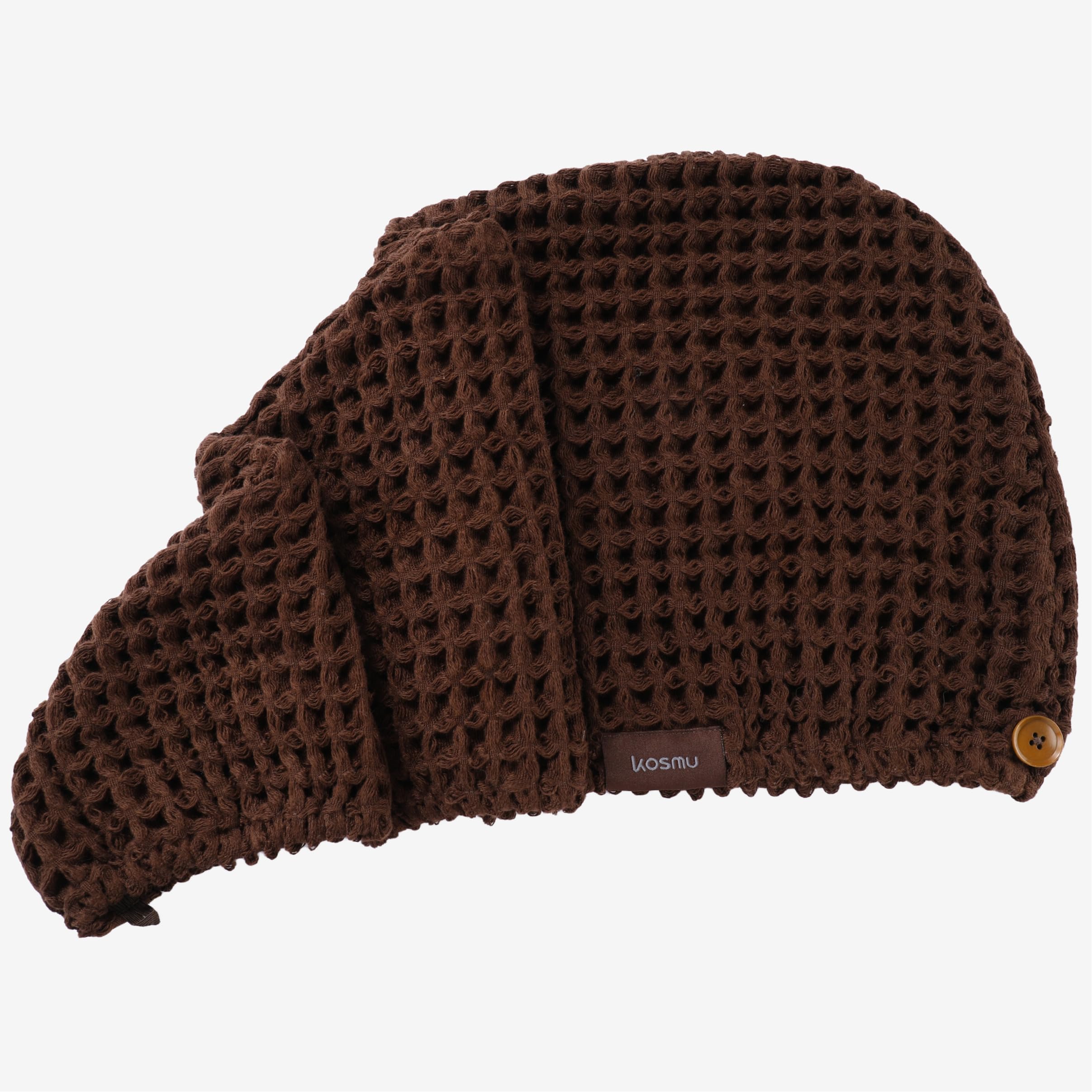 Ręcznik do włosów, 100% bawełna, jedwab, suszący do włosów, turban waflowy, dla kobiet, ultra chłonny, nie puszy się, ochrona przed uszkodzeniami włosów, do prostych i kręconych włosów (ciemny