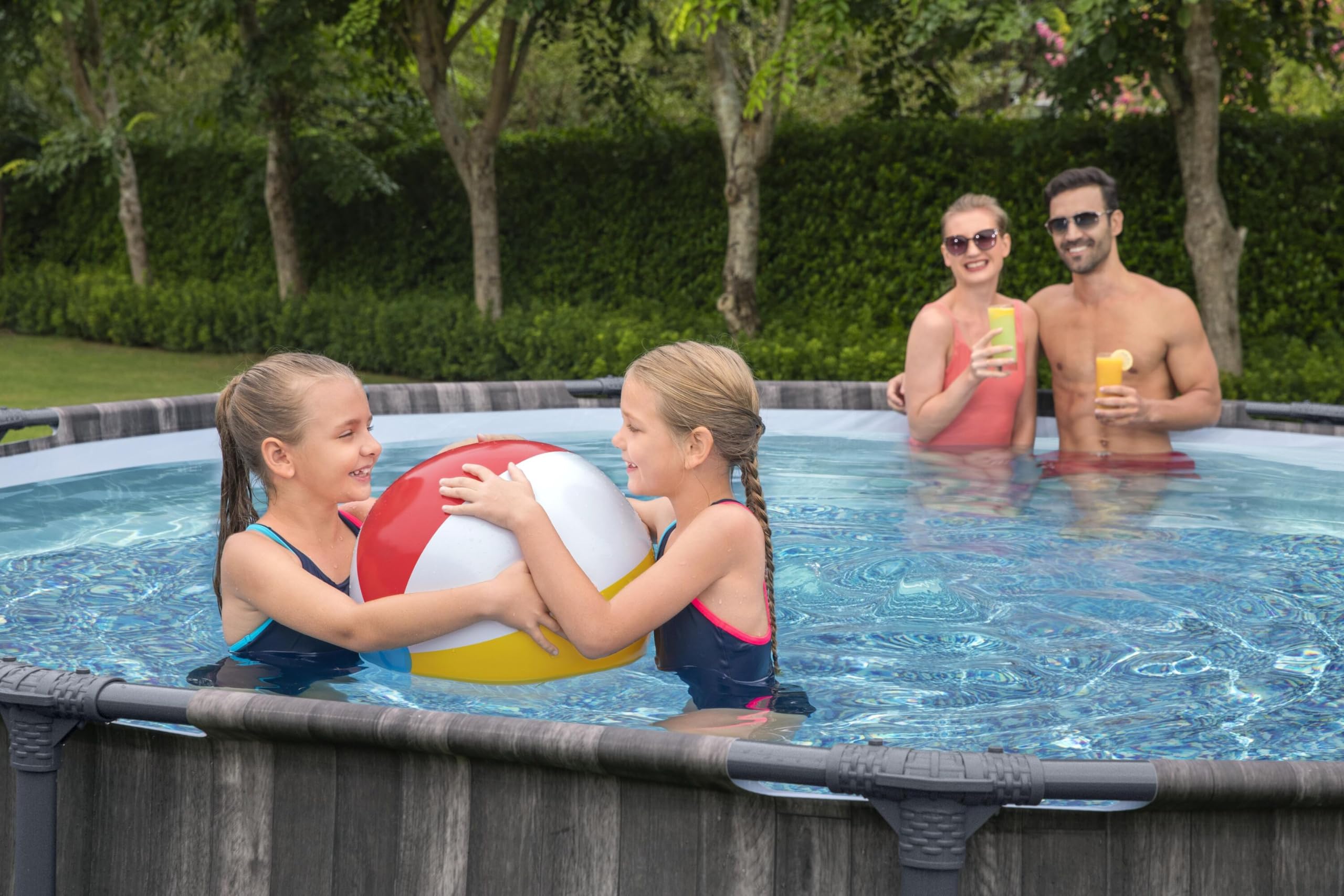 Bestway 5614Z Piscina Fuori Terra, Effetto Legno Scuro, 427 x 107 cm