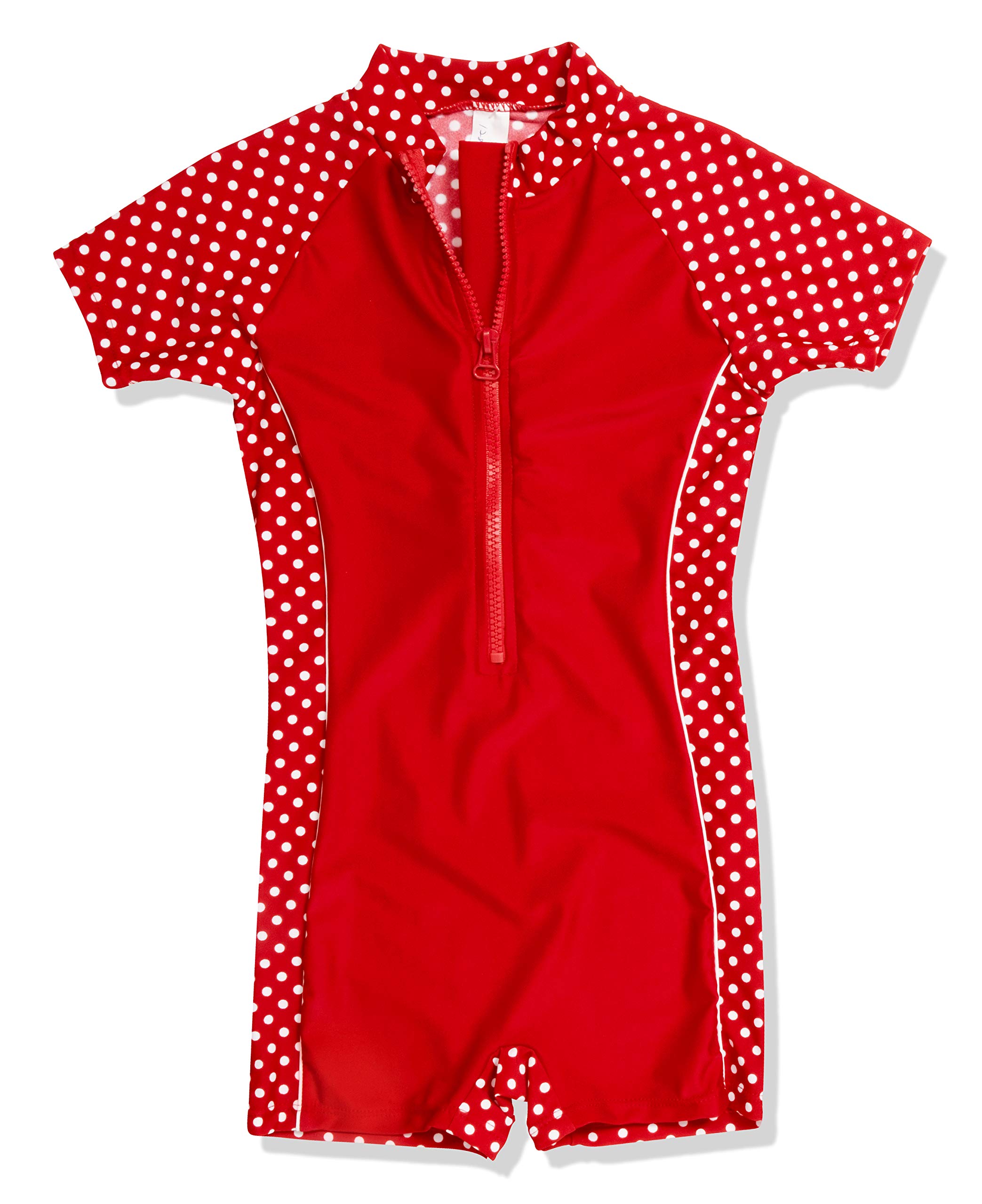 Playshoes Girl's UV Sun Protection All-in-One Polka Dot Swimsuit, Red (Original), 3 Years (Manufacturer Size:98/104 (3-4 Years))