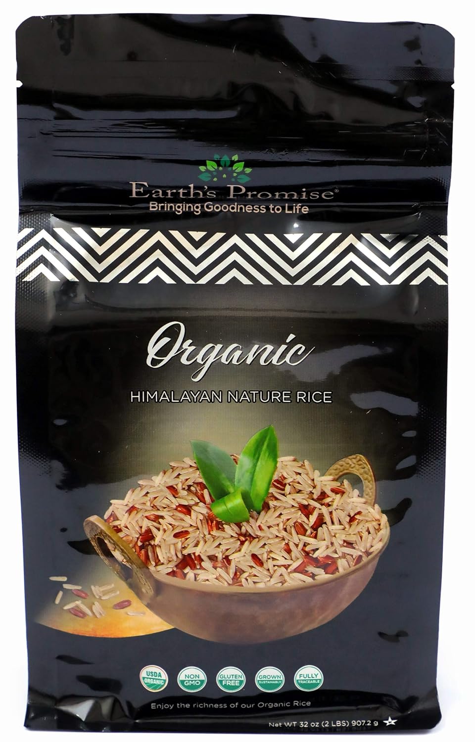 Heritage Gardens Organic Himalayan Nature Rice 80 oz (5 lb) – Rare Heirloom Grain, Single Origin, Non-GMO, Gluten Free, Low-Arsenic – Artisan Mountain Rice