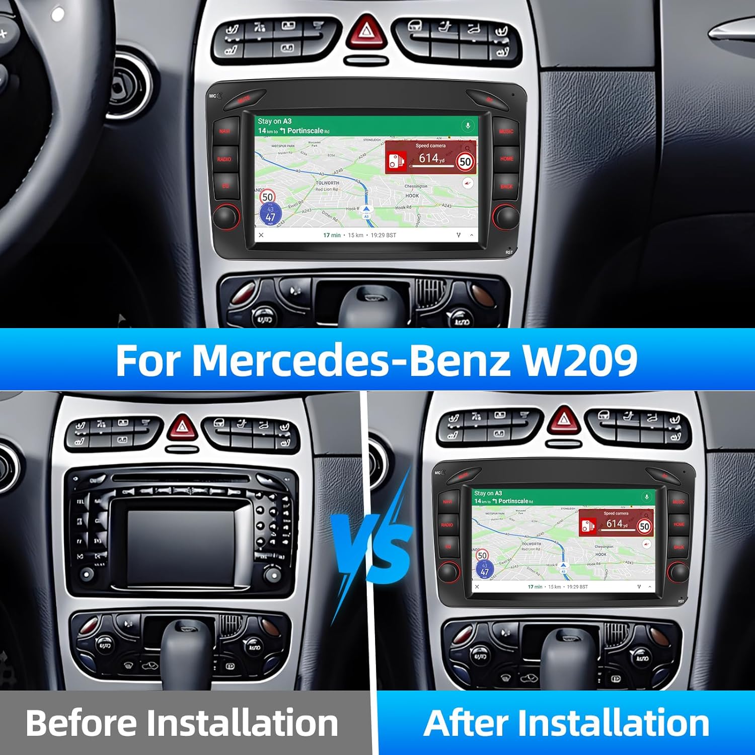 GPS Navigation and WiFi Connection interfaces
