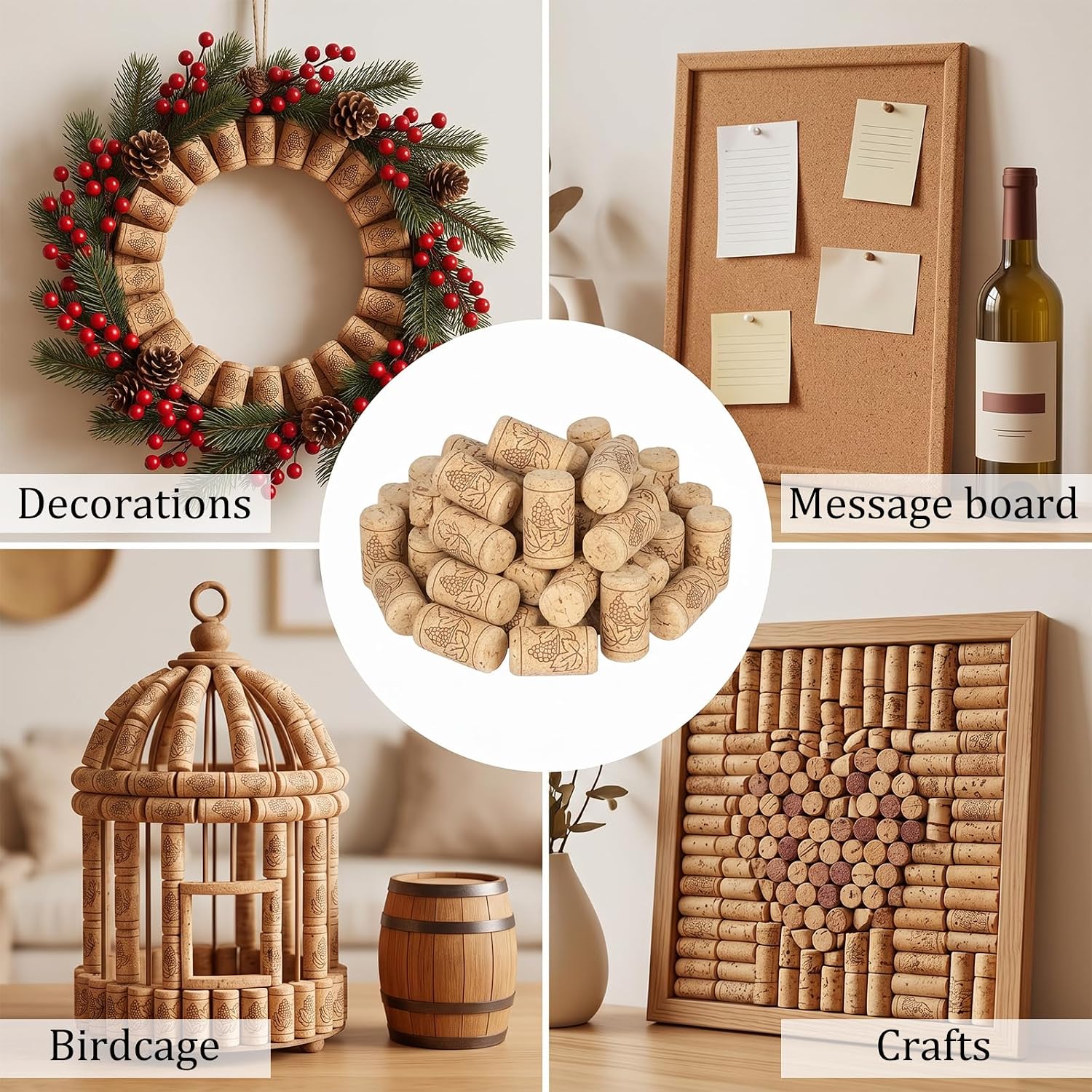 200 Pack Straight Wine Corks, #8 Soft Wood Cork Stoppers, Natural Corks 7/8" × 1 3/4" Leakproof Wines Bottle Stoppers for Beer, Wine Making Bottles, Crafting Decor, DIY Arts