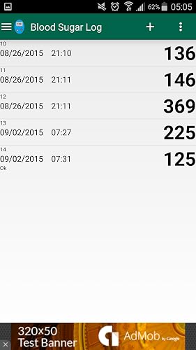 Blood Sugar Log – vue 2