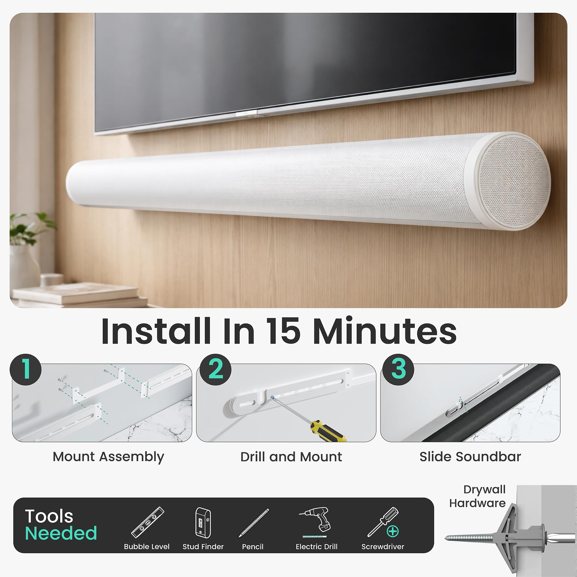 ［YUZU］SONOS Arc と付属品、ウォールマウント付き SONOS Arc Ultra soundbar wallmount (ARCWMWW1BLK)