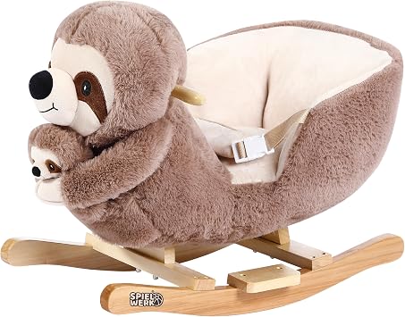 Deuba Animal à Bascule Bébé en Peluche Douce avec Effets Sonores