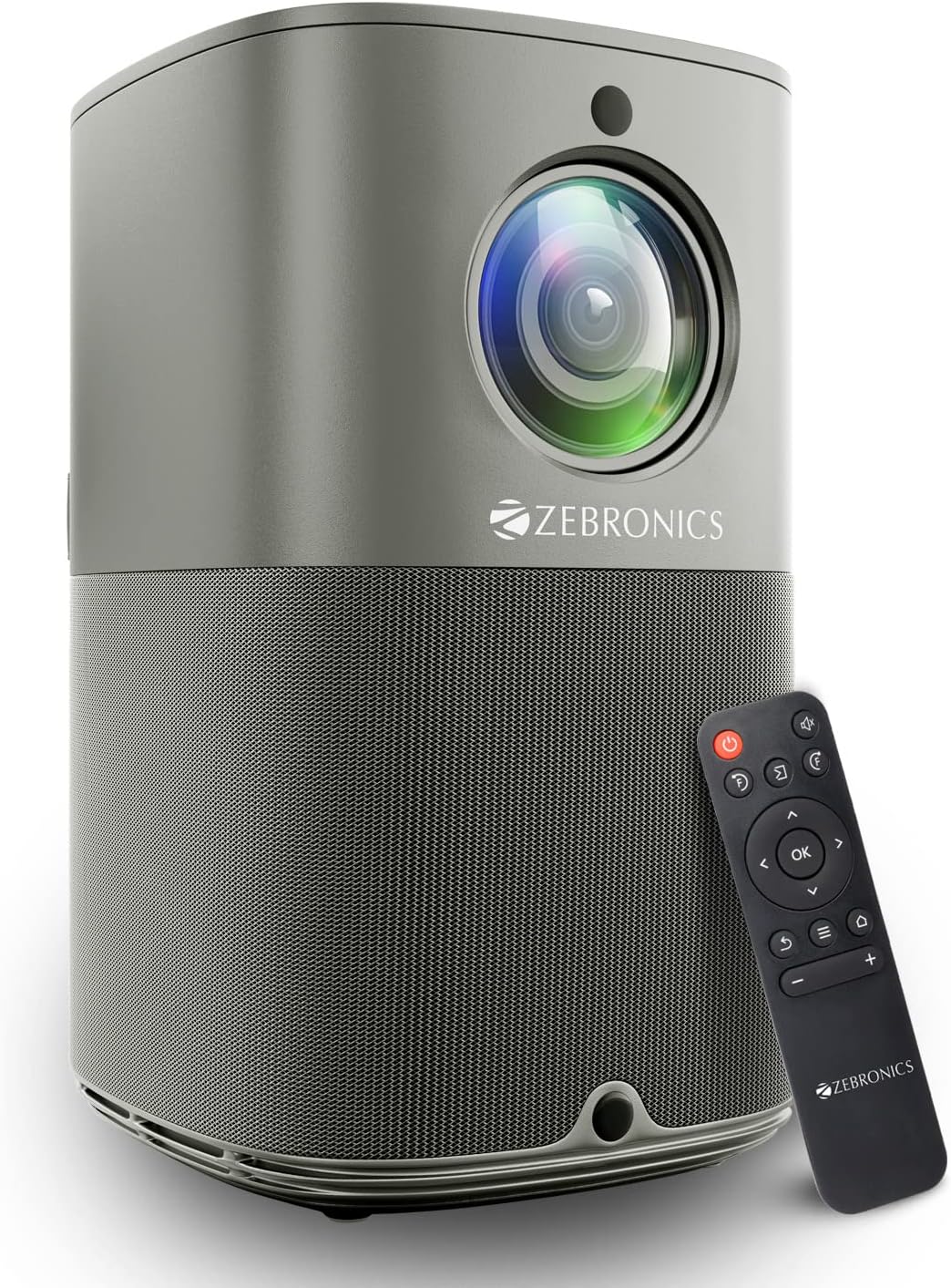 - ZEBRONICS PIXAPLAY 18, Smart LED Vertical Projector, 3800 Lumens, 4K Support, Dolby Audio, 200 inch Screen Size, HDMI, USB, WiFi, Supports Bluetooth, 1080p Native, Electronic Focus, APP Support