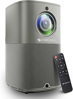 ZEBRONICS PIXAPLAY 18,Smart LED Vertical Projector, 8200 Lumens, 4K Support,Dolby Audio,200 inch Screen Size,HDMI,USB, WiF...