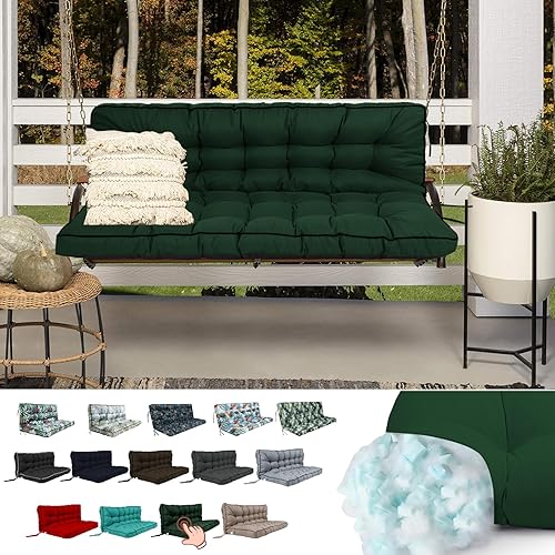 Miniatura 35 de Cojines de columpio para porche, cojines de columpio de 55 pulgadas para muebles de exterior, impermeables, repuesto de cojín grueso mejorado,