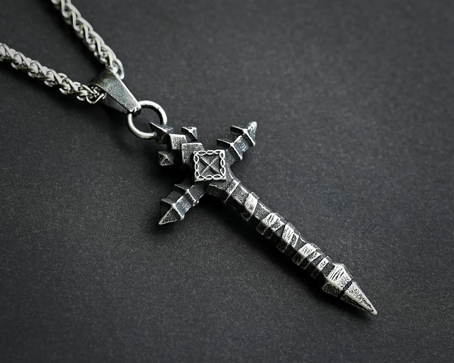 Brass Vampire Killer Combat Cross Necklace Pendant Charm Jewelry With 22 Inches Long Chain