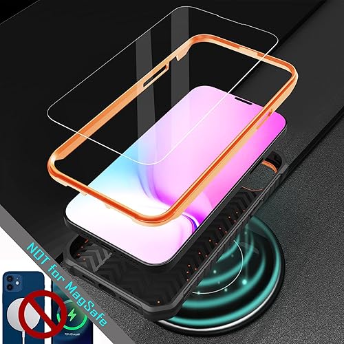 Miniatura 7 de ExoGuard Funda para iPhone 14 Plus de 6.7 pulgadas, funda de goma a prueba de golpes de cuerpo completo viene con un protector de pantalla de vidrio