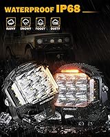 Vista 5 de Auxbeam V-MAX Series - Cápsulas de luz LED de 5 pulgadas, 168 W Offroad Side Shooter Luces de conducción redondas con 3 modos ámbar DRL, luz