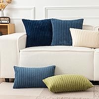 Vista 106 de UGASA - Juego de 2 fundas de almohada de terciopelo a rayas, funda decorativa para cojín con cremallera oculta para el hogar, sofá, dormitorio