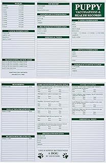 KAIU 100 Pack Puppy Shot Record Cards, Dog Vaccination Record Cards, Tri-fold Dog Health Record Sheets, Canine Health Log for Shots, Breeders & Pet Owners, Essential Puppy Supplies