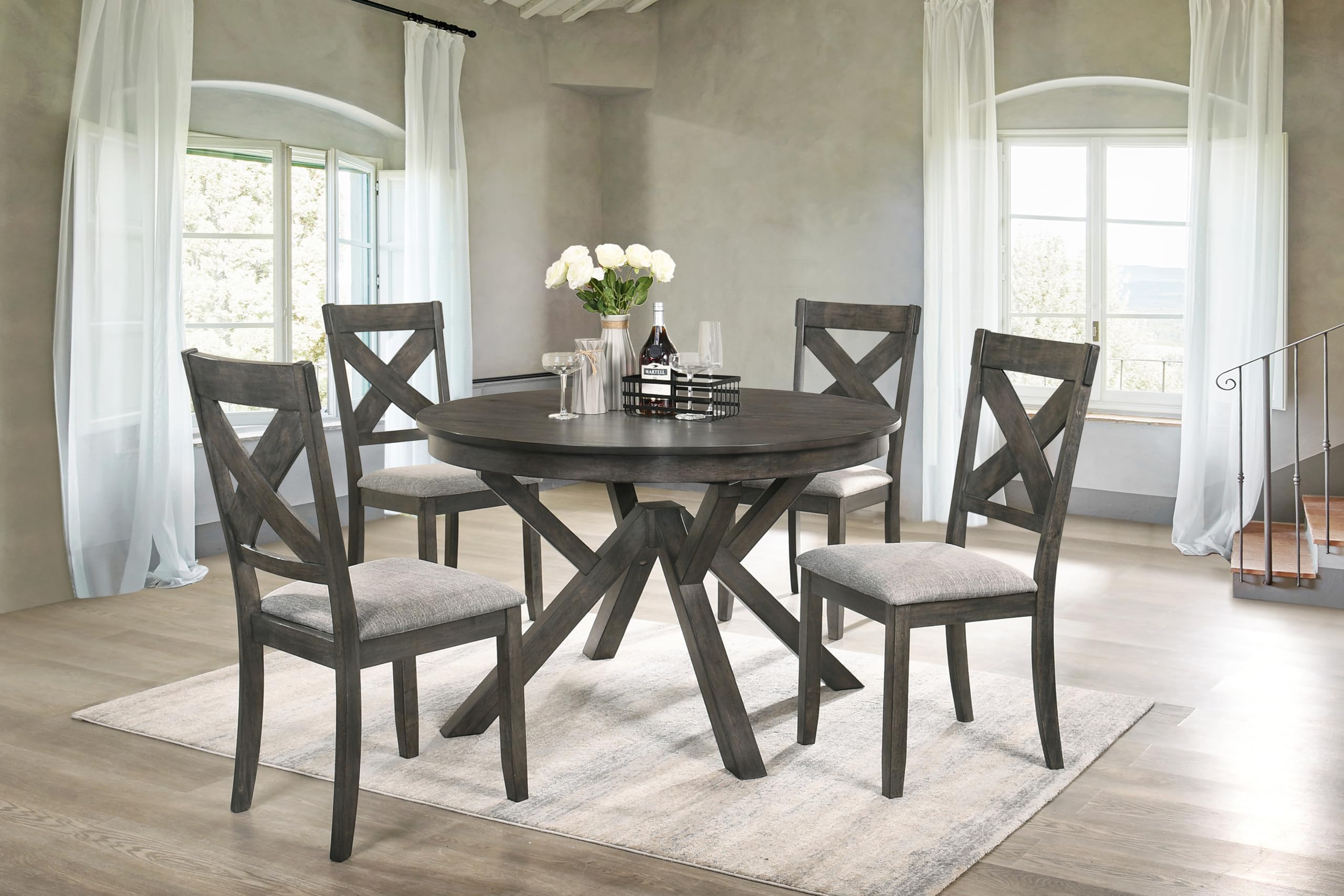 Amazon.com - New Classic Furniture Gulliver 5-Piece Wood Round Dining ...